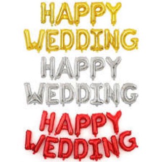 Chữ happy wedding bóng