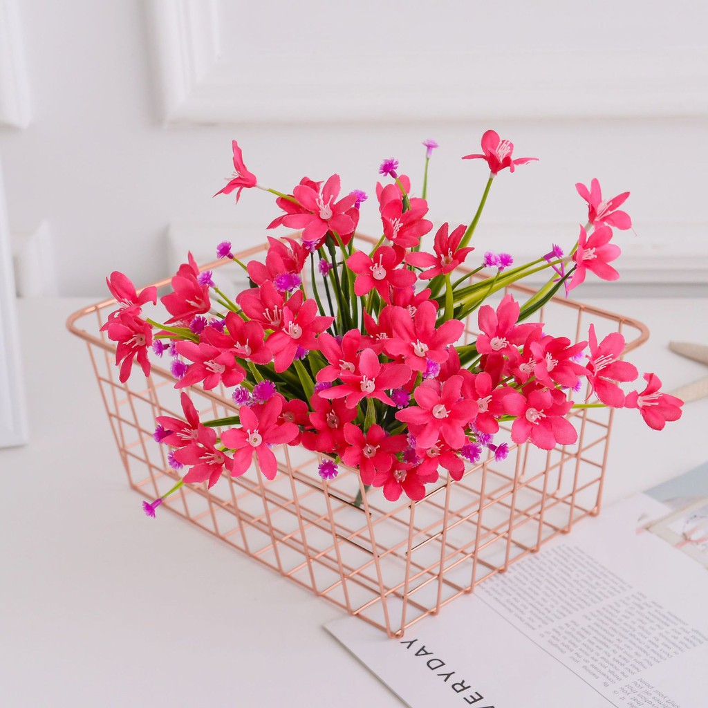 Chùm hoa thủy tiên VI004(bông lụa), hoa cỏ lụa trang trí chậu hoa giả
