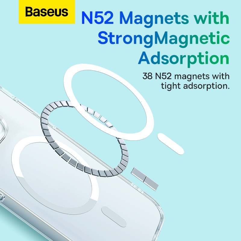 Ốp lưng nhựa hỗ trợ sạc từ tính Baseus Crystal Series Magnetic Case For I.P 14