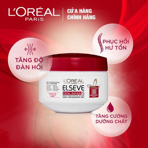 [Chính hãng] Bộ sản phẩm chăm sóc tóc chống 5 dấu hiệu hư tổn 3 bước L'Oreal Paris Total Repair 5