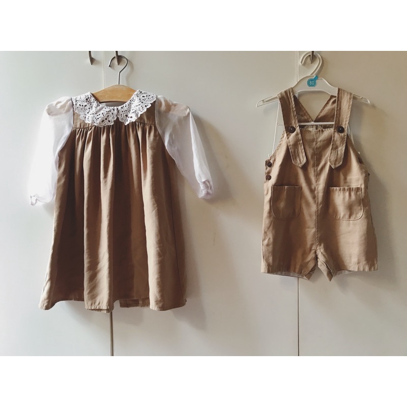 Đồ đôi chị em của shop Lingss, Váy chị size 4(14-16kg), yếm em size 1(10-12kg)