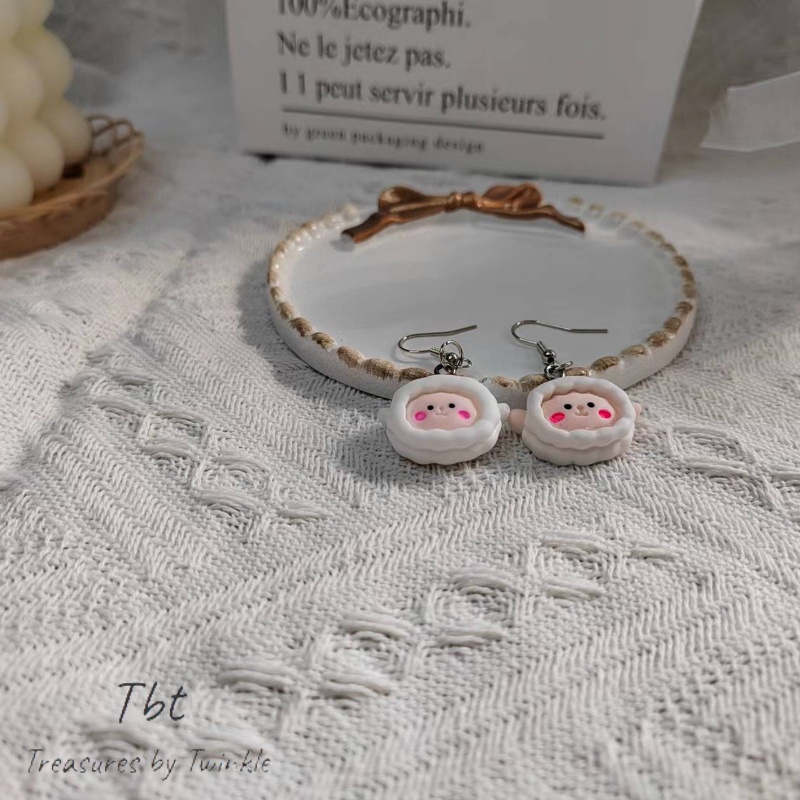 Bông tai hình động vật dễ thương hoa tai lủng lẳng hoa tai bạc gấu thỏ ếch phụ kiện thời trang （Tbt）