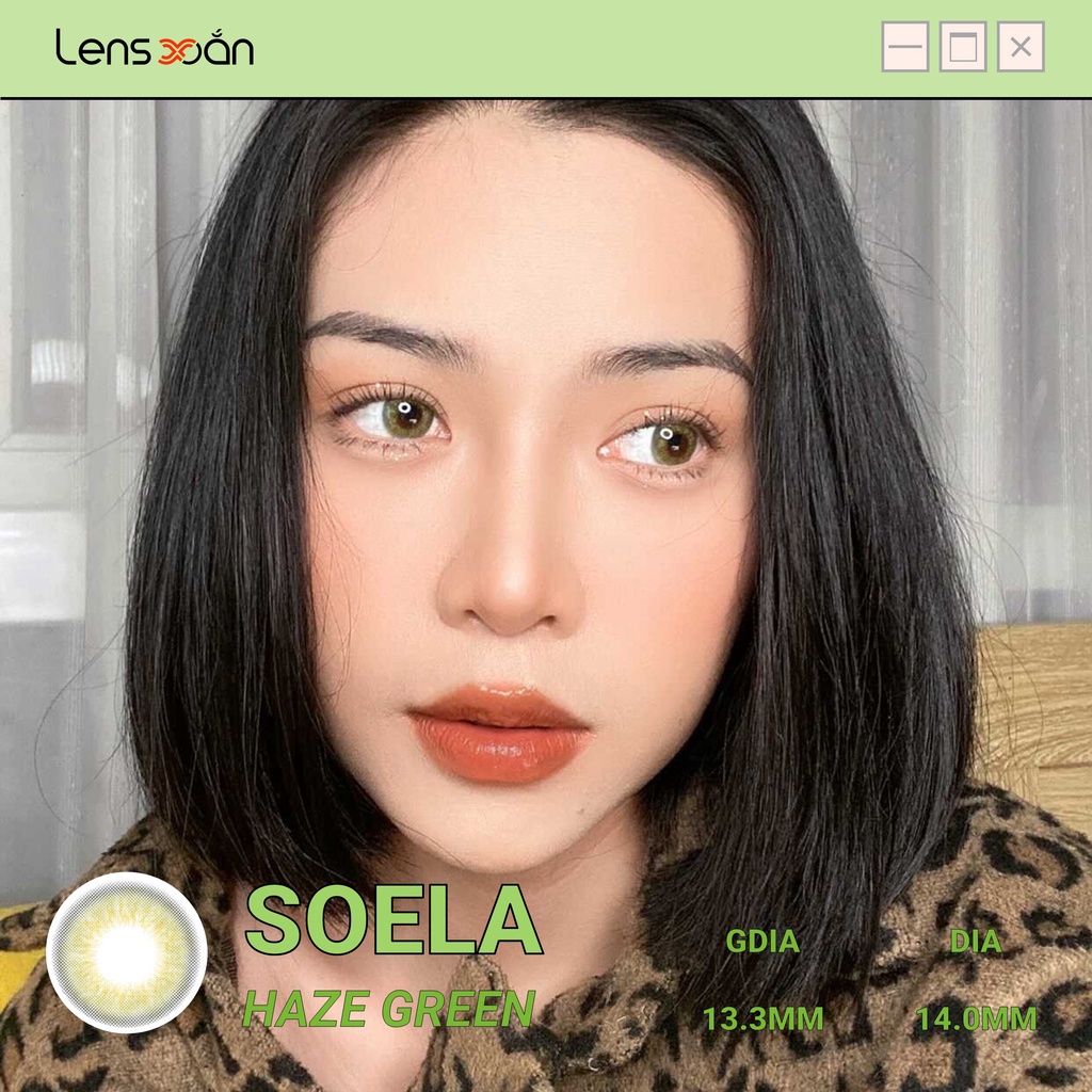 KÍNH ÁP TRÒNG SOELA EYE HAZE GREEN CỦA ISHA : Lens xanh khói tự nhiên  | Lens Xoắn (GIÁ 1 CHIẾC, ĐỌC LƯU Ý KHI ĐẶT)