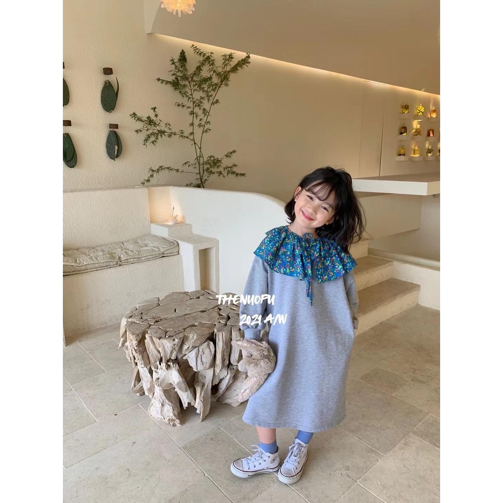 Đầm Len Phong Cách Hàn Quốc Thời Trang Mùa Thu Cho Bé Gái