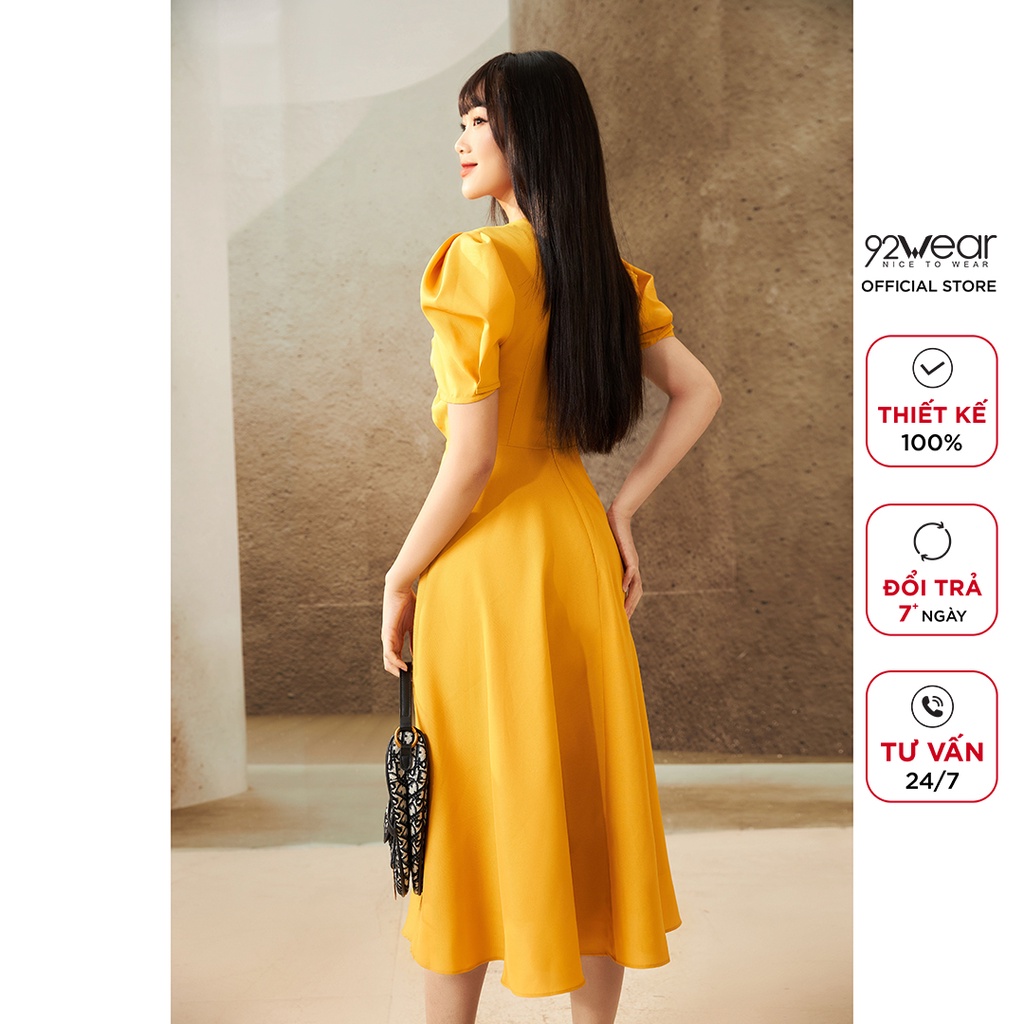 Đầm Xòe ngắn tay xoắn nơ ngực DDW0576 - 92 Wear