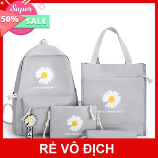 Set balo 4 món hoa cúc trẻ trung, xinh xắn