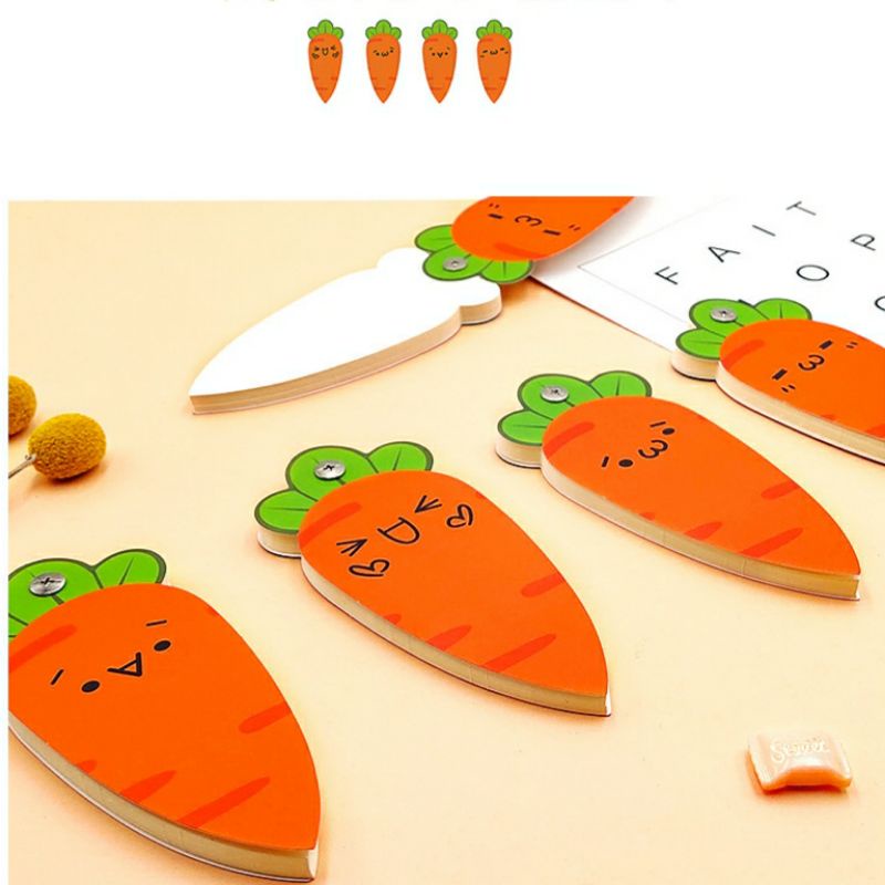 Sổ tay mini cà rốt, flashcard đinh tán xoay vòng ghi chú tiện dụng  hình dễ thương