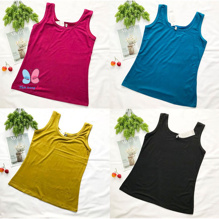 Áo Thun 2 Dây bản to Cho Nữ size từ 60-65kg MÀU TRƠN thun cotton 4 chiều mềm dày vừa mặc - AO18