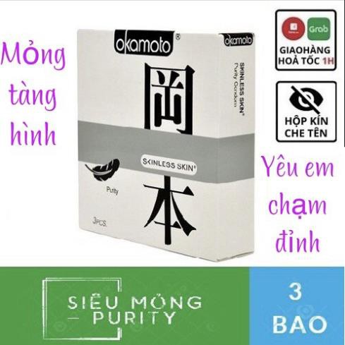 BAO CAO SU CHÍNH HÃNG OKAMOTO SKINLESS SKIN  [COMBO GIÁ SỐC]  TINH KHIẾT KHÔNG MÙI SIÊU SƯỚNG