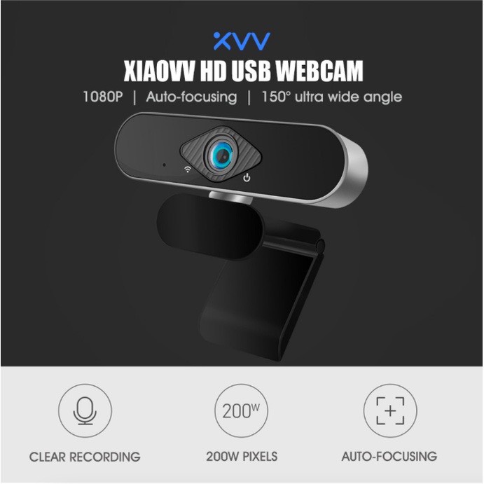 Webcam Xiaomi Xiaovv HD USB -1080P HD &amp; Góc siêu rộng 150°- máy ảnh tự động lấy nét, không cần trình điều khiển