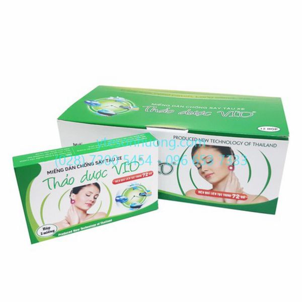 MIẾNG DÁN SAY XE THẢO DƯỢC VIO - KICHI, 2 miếng / hôp, dùng an toàn cho trẻ nhỏ - soleil care