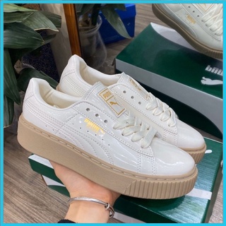 Giày thể thao sneaker nữ 𝐏𝐮𝐦𝐚 trắng đế nâu độn đế tăng chiều cao hàng 1:1