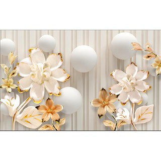Tranh dán tường 3D Hoa ngọc sang trọng kt 80cm*1m2