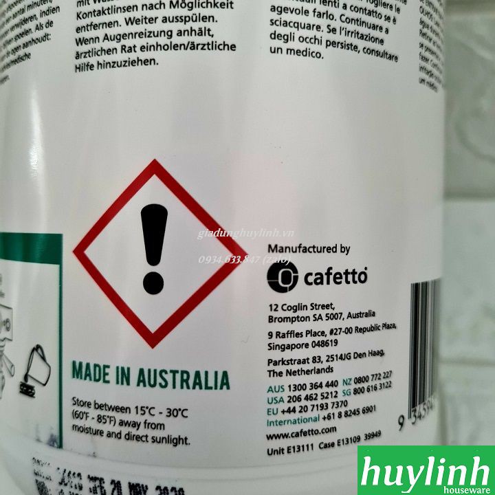 Hộp thuốc bột vệ sinh máy pha cà phê Cafetto EC2 - Made Úc