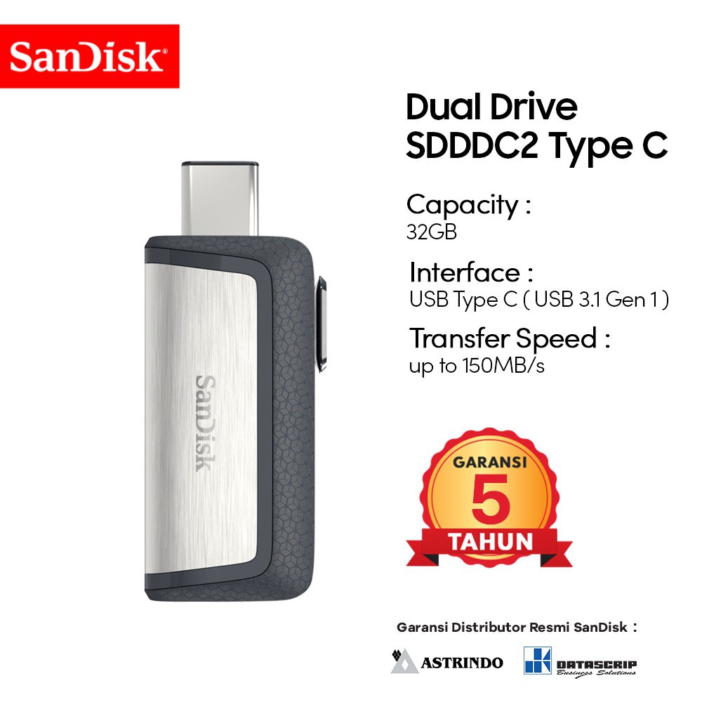 Ổ Đĩa Sandisk Ultra Dual Drive Usb 3.1 16gb / 32gb Với Đầu Otg Type-C