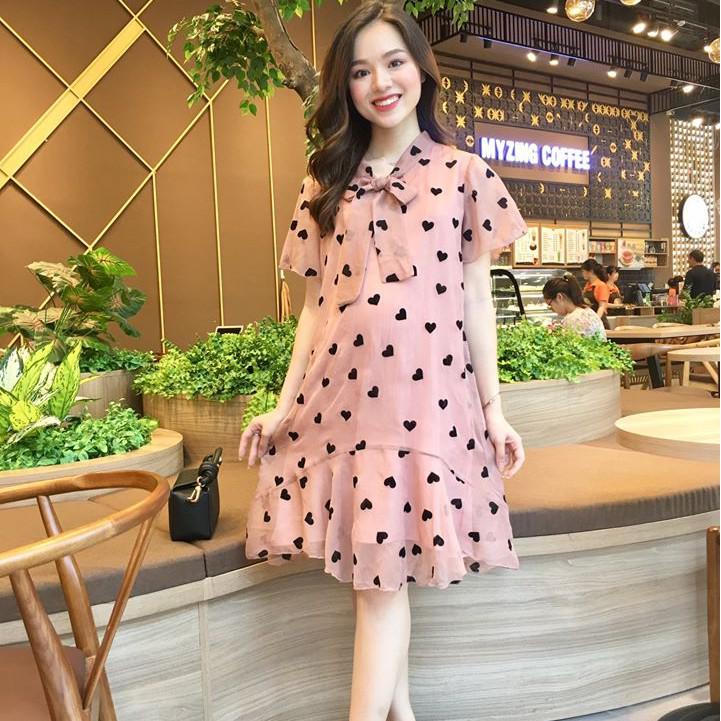 Váy bầu mùa hè chất mát - Đầm bầu xinh thiết kế Medyla - V135