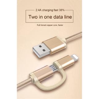 2 in 1 micro usb lighting charging cable for iphone 6s 7 8 plus x xs max xr fast charger cables