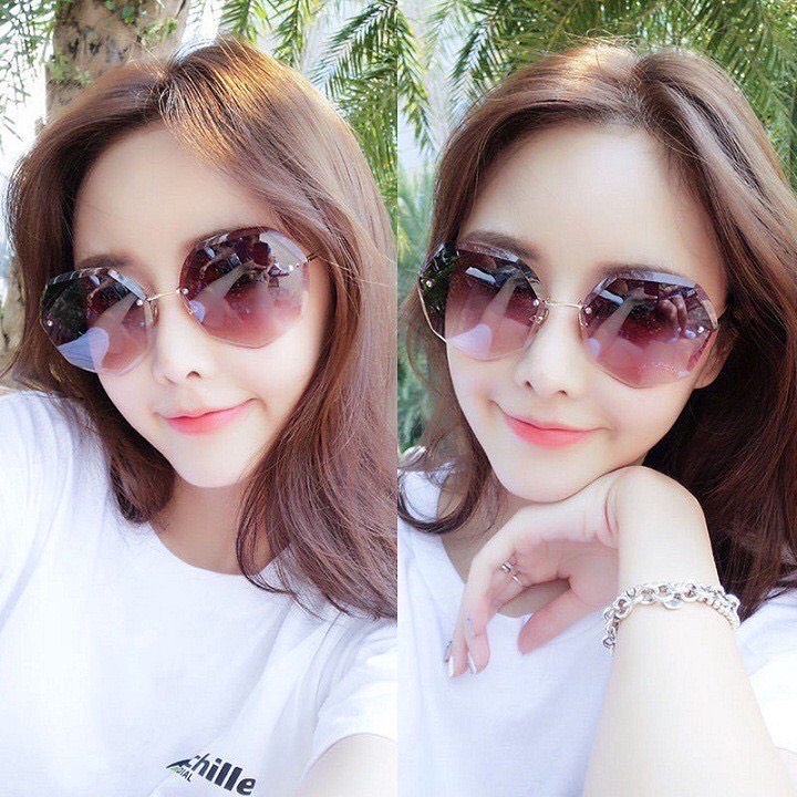 Kính mát nữ Tisselly KK02NU đa giác kiểu dáng thời trang gọng hợp kim