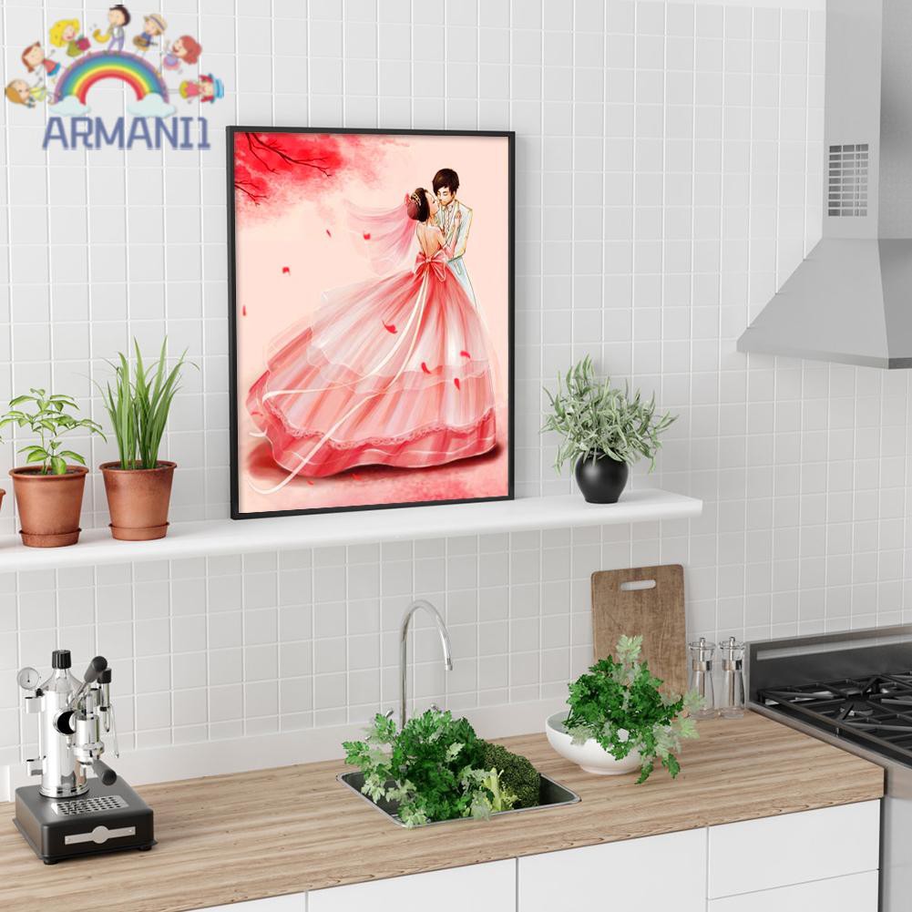 ARMANI Bộ Tranh Đính Đá 5d Tự Làm Hình Cô Dâu Chú Rể Độc Đáo