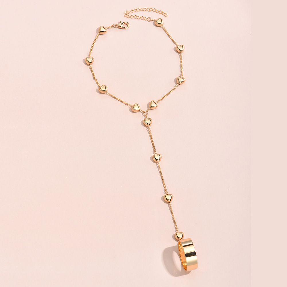 Vòng Tay Mặt Trái Tim Bằng Hợp Kim Phong Cách Hàn Quốc Cổ Điển Ngọt Ngào Thời Trang Cho Nữ