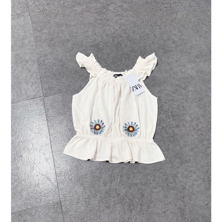 ✅Freeship✅Áo linen thêu hoa tay con,dáng peplum siêu xinh.Hình thật shop chụp