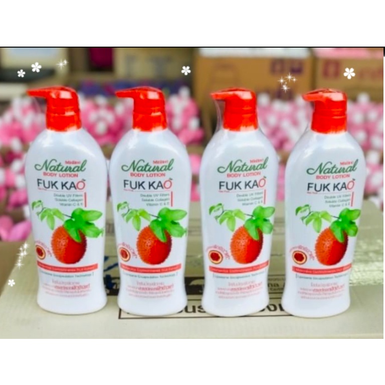 Dưỡng Thể Mistine Tinh Chất Gấc Natural Body Lotion Fuk Kao 500ml Thái Lan
