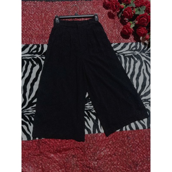Quần đen ống rộng siêu xinh cạp cao hàng secondhand Size S M