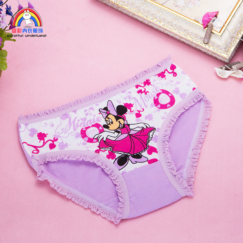Quần lót cotton in hình chuột mickey minnie xinh xắn cho bé gái