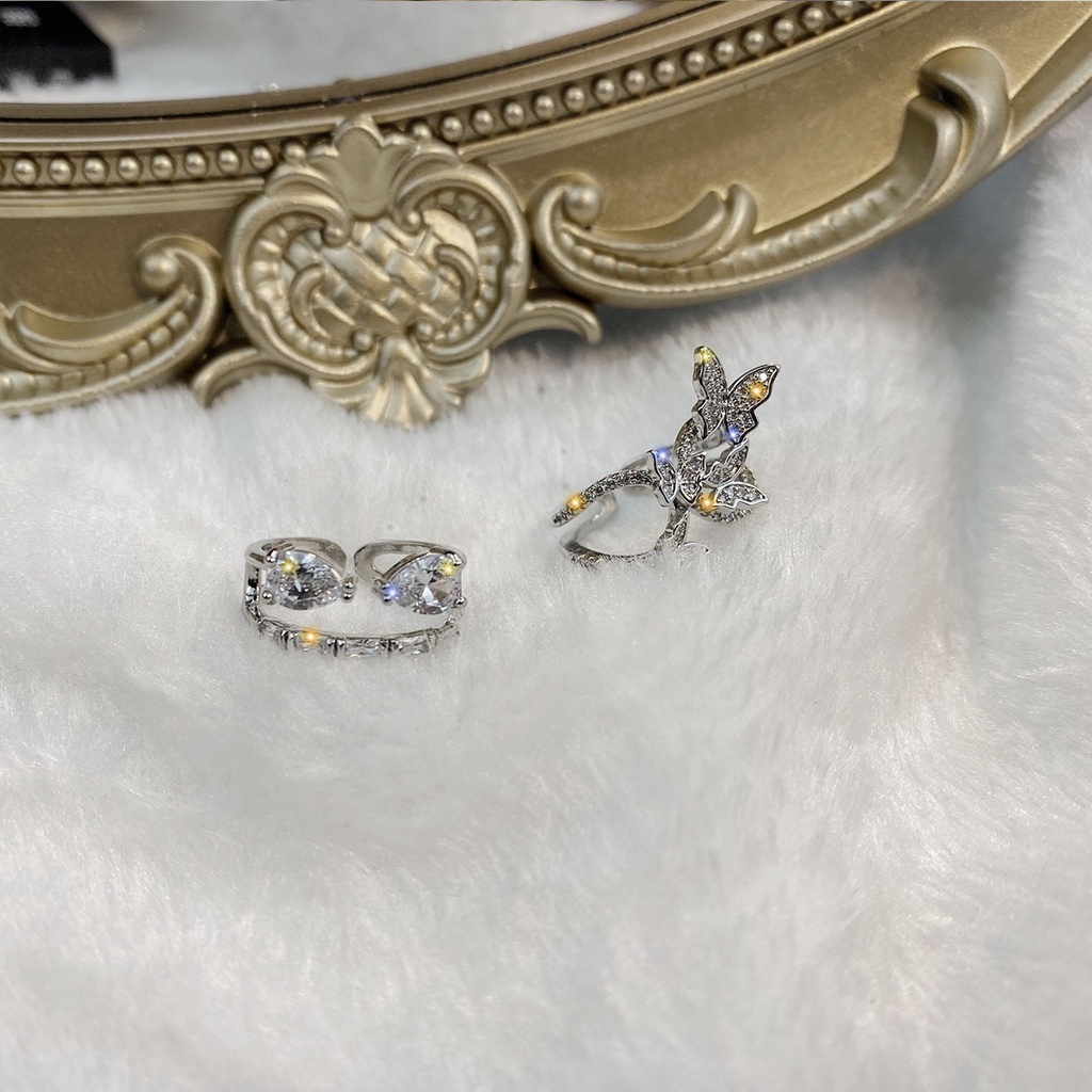 Nhẫn Hở Hình Bướm Đính Đá Sang Trọng Thời Trang Cho Nữ 23532