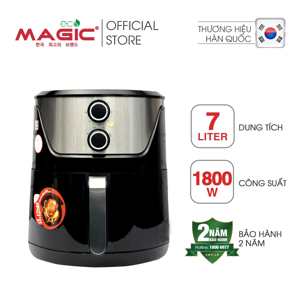 Nồi chiên nướng không dầu Magic Eco AC-120 7L cho gia đình 8-10 người,công suất 1800W,bảo hành chính hãng