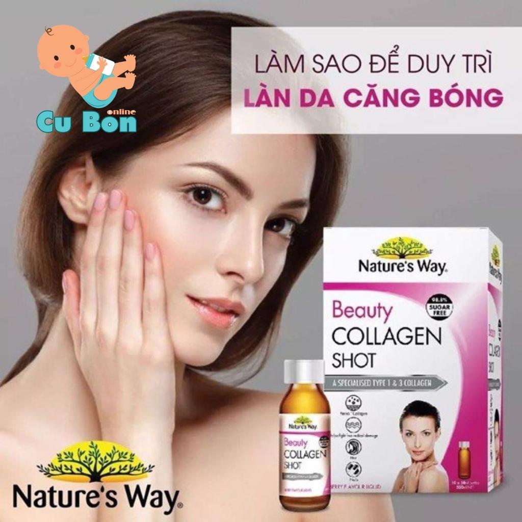 Collagen Dạng Nước Beauty Collagen Shot Nature’s Way (10 ống*50ml) giúp đẹp da săn chắc và chống chảy xệ