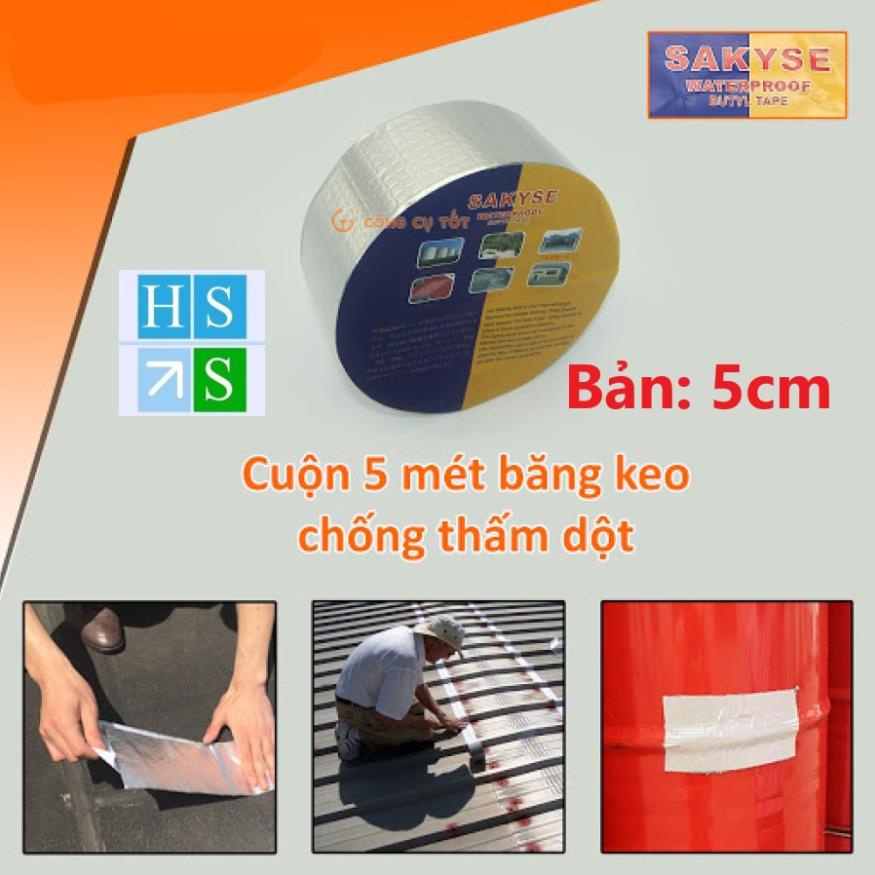 Băng keo chống thấm Nhật Bản SAKYSE (Khổ 5cm x 5m) Siêu dính, dùng trên mọi vật liệu, chống chịu mọi thời tiết