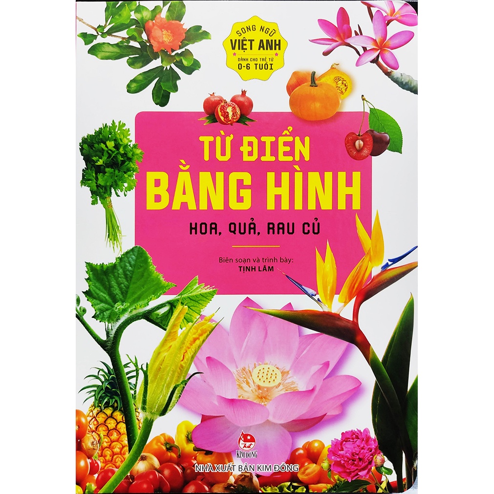 Sách - Từ điển bằng hình hoa quả rau củ - Song ngữ Việt Anh cho bé 0 đến 6 tuổi