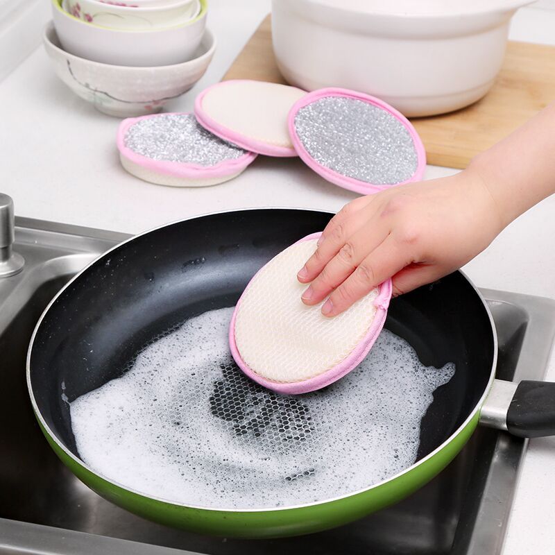 Mút Xốp Rửa Chén Hai Mặt Hình Tròn Sáng Bóng Nhiều Công Dụng Có Thể Tái Sử Dụng
