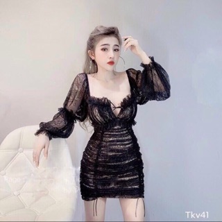 ĐẦM REN NHÚN 2 LỚP ( KÈM HÌNH THẬT )