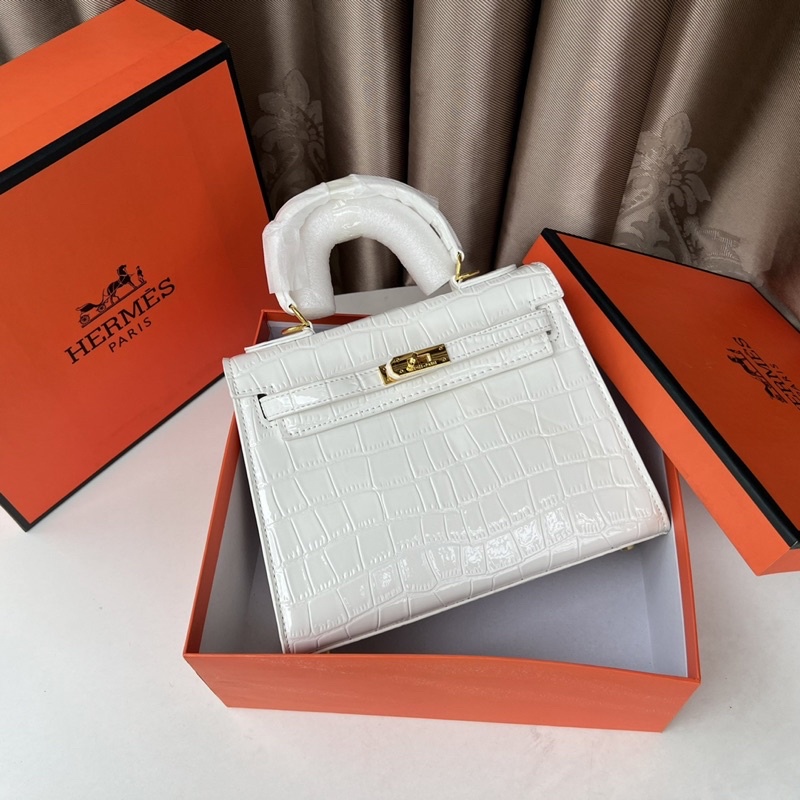 Túi nữ quai xách đeo chéo dáng đứng da vân bóng 8 màu