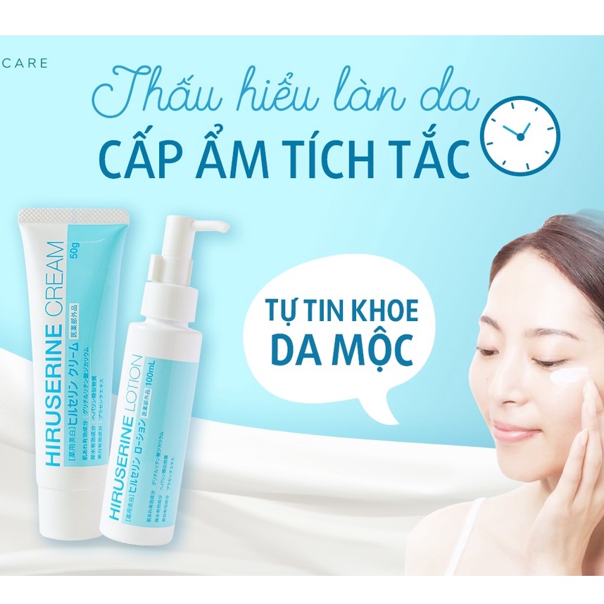 Dưỡng Ẩm Sâu Trắng Da Mờ Thâm Nám Hiruserine Nhật Bản 100g&amp; 50g