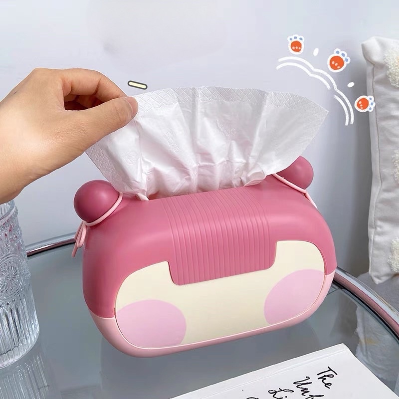 Hộp Đựng Giấy Ăn, Khăn Giấy Hình Pucca 3 Màu Sắc Chất Liệu Nhựa Dễ Dàng Tháo Lắp