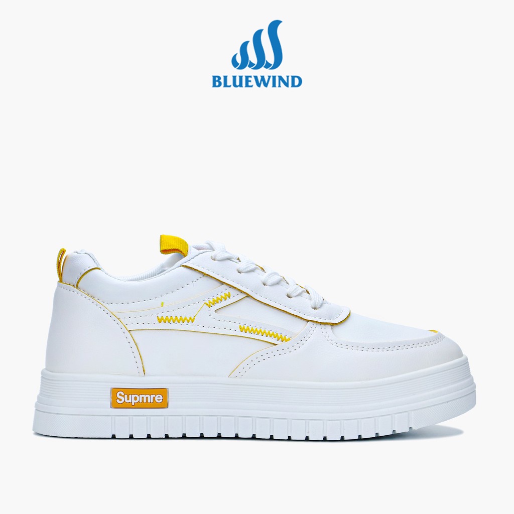Giày Thể Thao Nữ Đế Bằng Da Mềm Kiểu Dáng Hàn Quốc BLUEWIND 68473