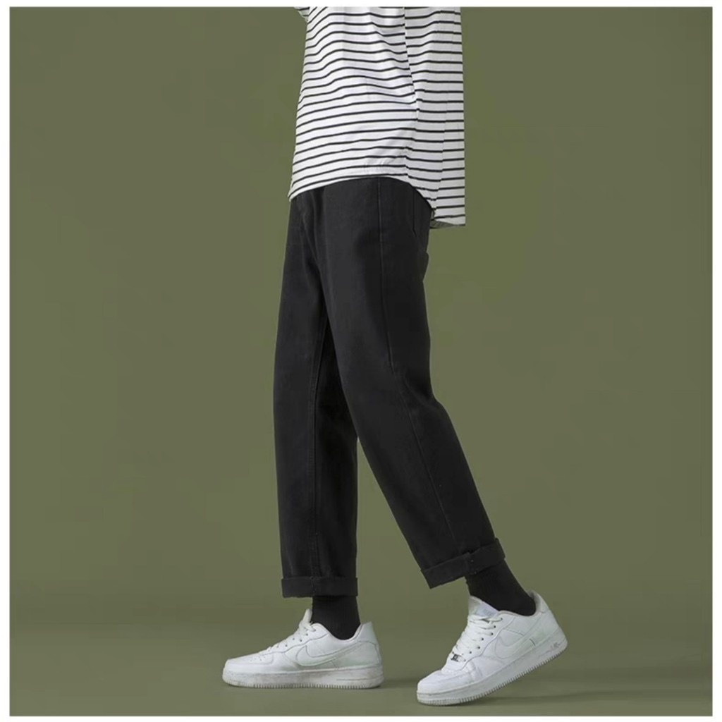 Quần bò nữ, Quần Baggy jean nữ lưng cao phong cách, Cạp quần cao vừa phải chất bò mịn đẹp