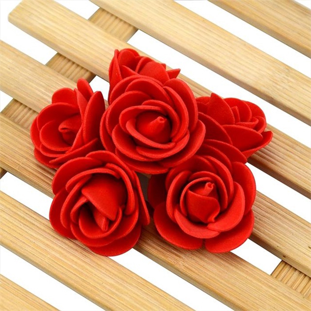 Mô hình gấu xốp/Set 100 hoa hồng giả cắm quanh trang trí dễ thương