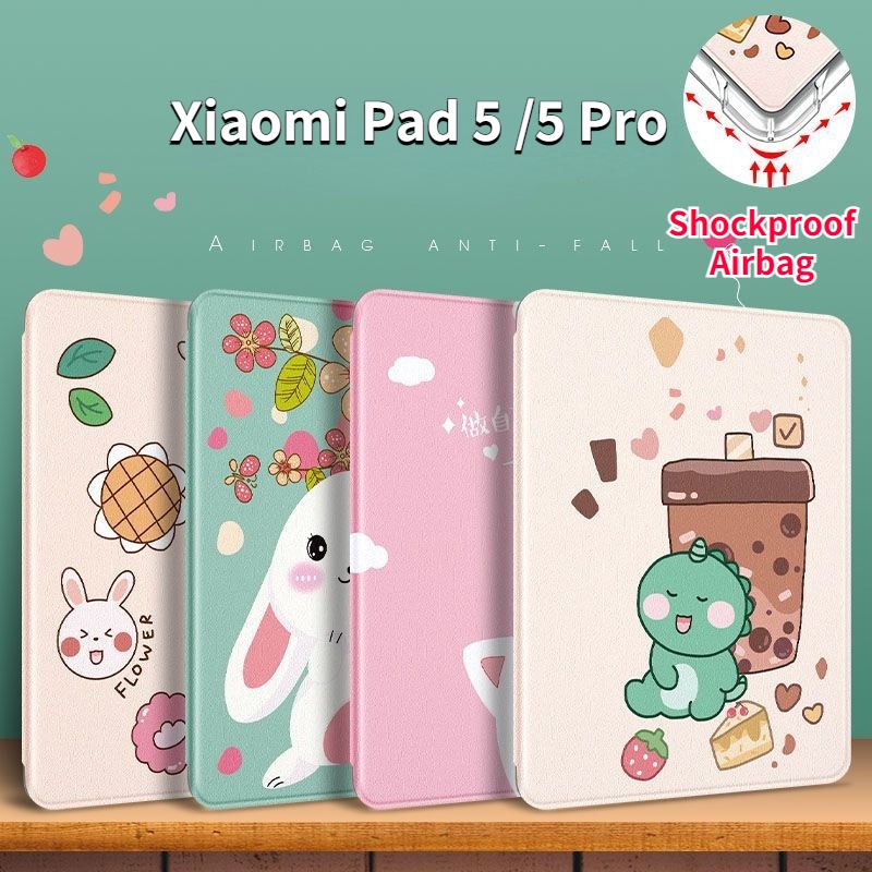 Bao Da Máy Tính Bảng Bằng Silicon TPU Mềm Siêu Mỏng Nắp Lật Chống Sốc Chống Rơi Cho Xiaomi Pad 5 Pro 5 11 Inch