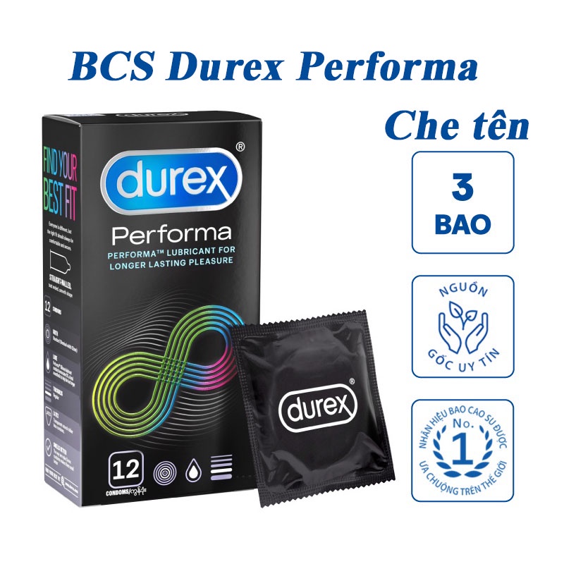 (Hàng Chính Hãng)Hộp 12 Bao Cao Su Kéo Dài Thời Gian Durex Performa Cực Hiệu Quả