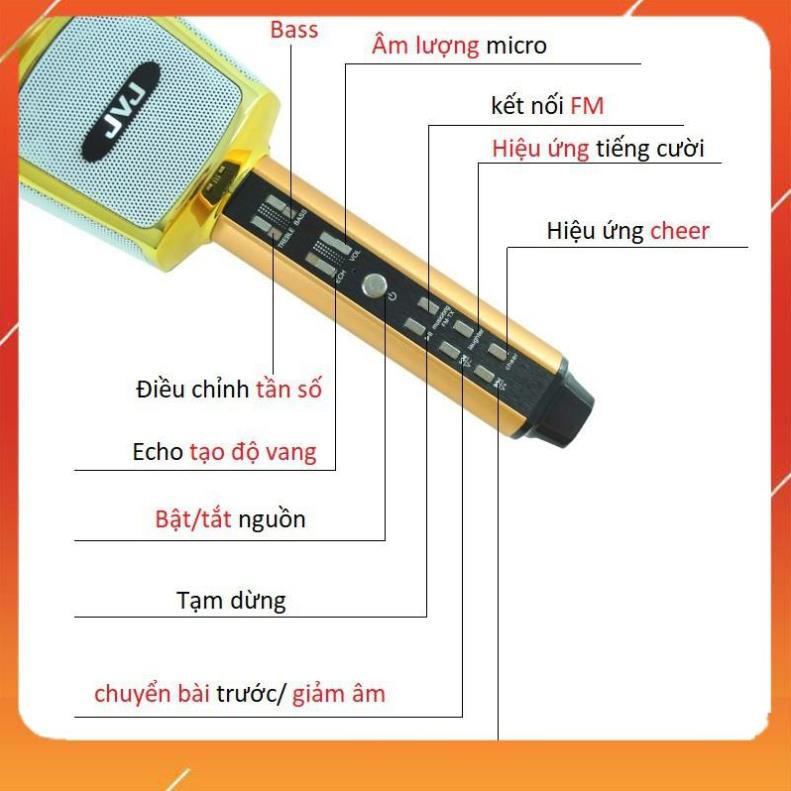 Micro SD17 JVJ karaoke  ✨Chính hãng💥Mic hát  3 in 1 kết nối Bluetooth không dây– Bass cực chuẩn hỗ trợ cổng cắm thẻ nhớ