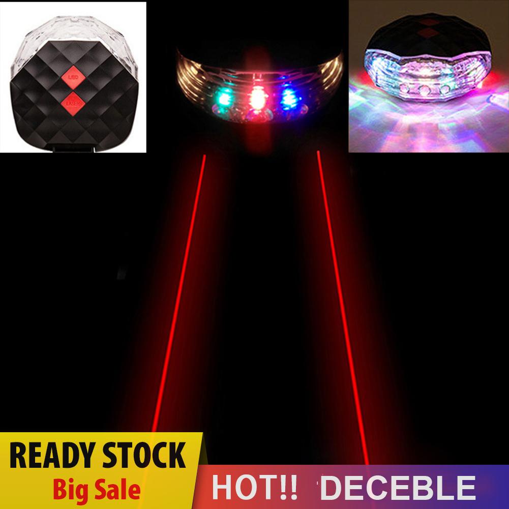 deceble 5LED Bicycle Diamond Taillight Night Ridding Warning Bike Laser Rear Light