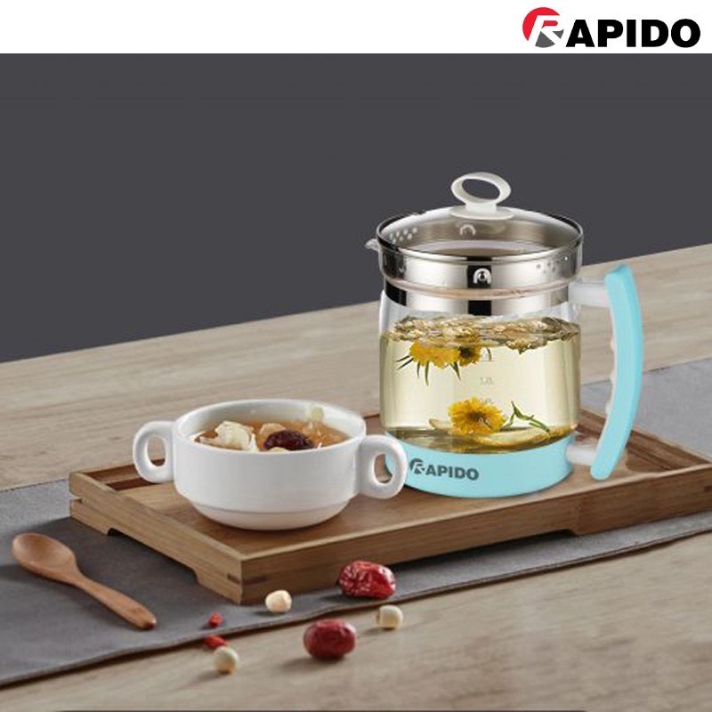 Bếp điện Mini đa năng Rapido ăn lẩu, chưng yến, nấu sữa, pha trà tặng kèm ấm đun ăn lẩu