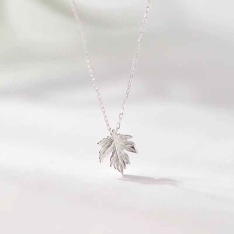 Vòng Cổ Bạc Hình Lá Thời Trang Xinh Xắn Bixue D032102 - MonLilas Jewelry