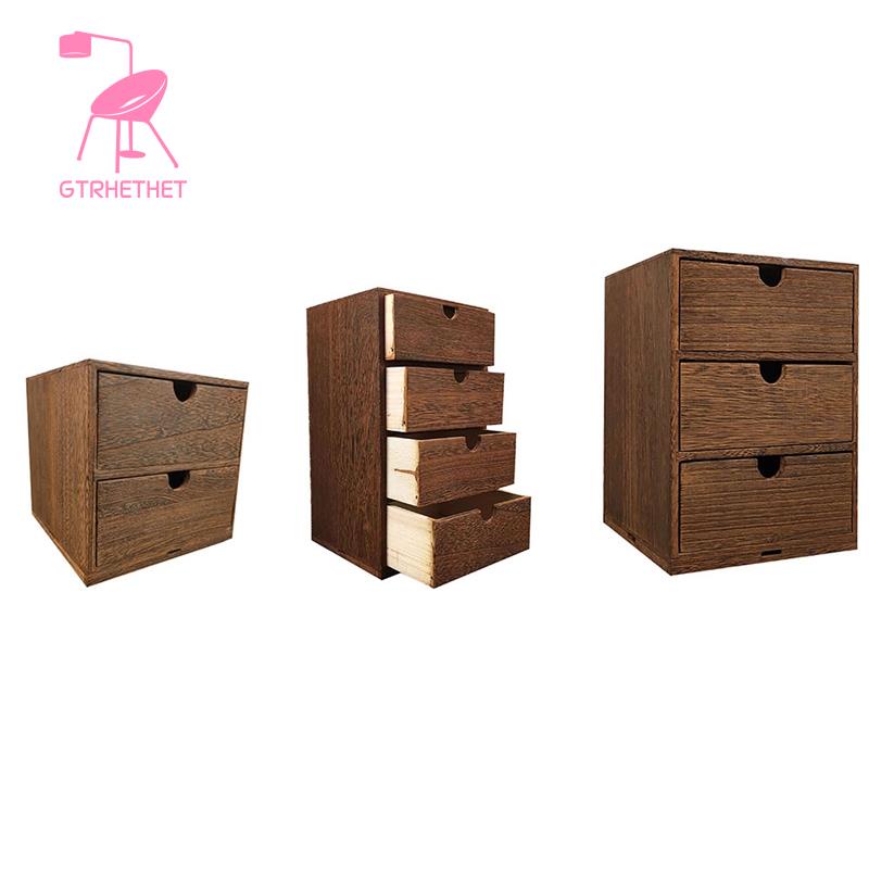 Tủ ngăn kéo bằng gỗ đựng đồ trang sức mỹ phẩm trang trí nhà ở/ văn phòng