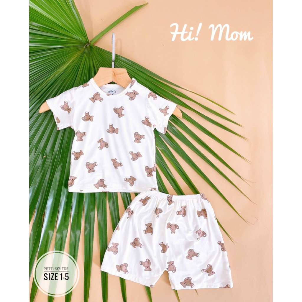 [XẢ KHO] Bộ Cộc Tay Cúc Vai Chất Petit Sợi Tre Cao Cấp - Quần Áo Trẻ Em Sơ Sinh Cho Bé Trai Bé Gái Từ 4-14KG