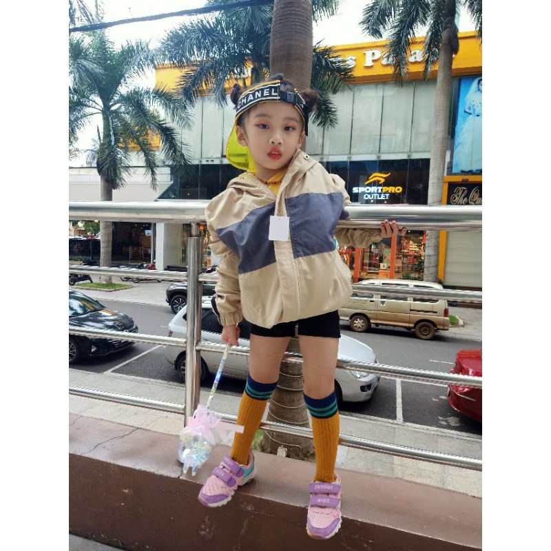Áo khoác cho bé, áo khoác dù 2 lớp chống nắng, mưa, giữ ấm phối màu cực xinh cho bé gái từ 13kg -40kg, M009